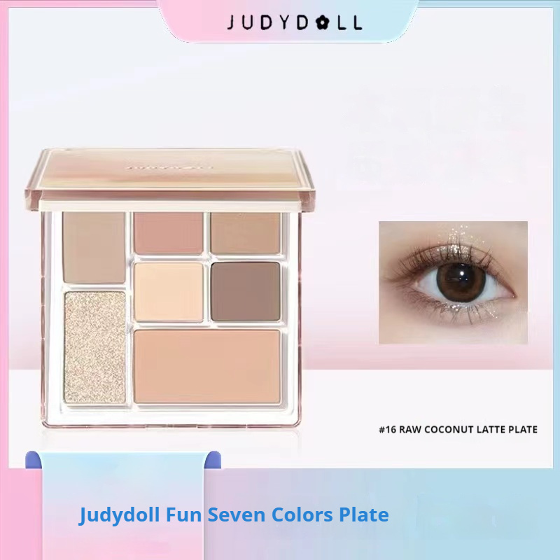 Judydoll Seven Color Eye Shadow Palette 七色眼影盘 Seven Fun Combination Palette Sequins Fun Palette อายแชโดว์สีส้ม Glitter Eye Makeup