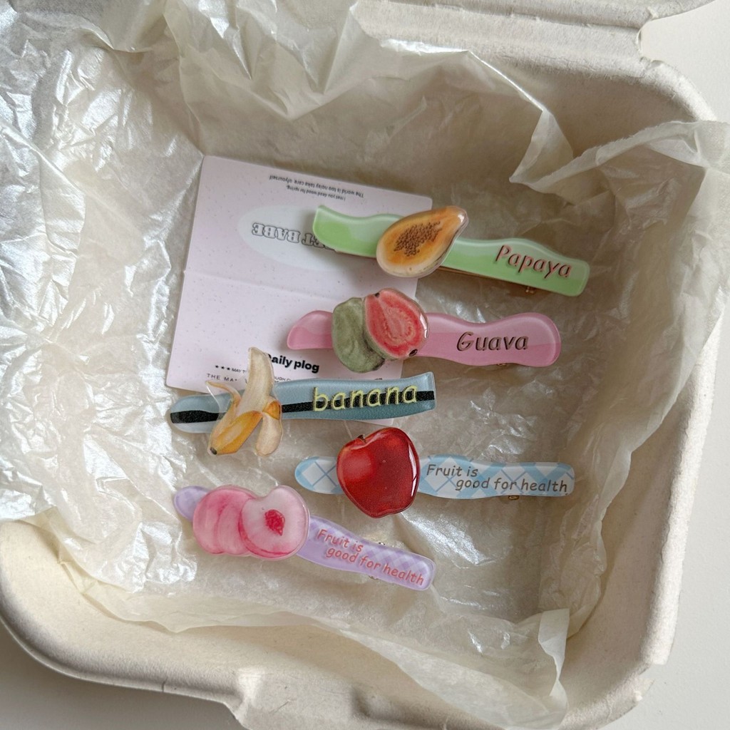 พร้อมส่ง🇹🇭 B062 ราคา/ชิ้น กิ๊บติผม ผลไม้ กิ๊บหนีบผมแบบยาว เครื่องประดับผม