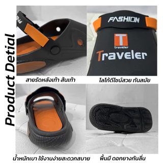 FULFIL รองเท้าแตะแบบสวมทรงสปอร์ต โลโก้ Traveler ทันสมัย น้ำหนักเบาใช้งานง่ายมีให้เลือก 2 สี พร้อมส่ง