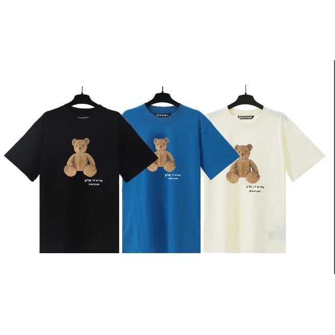 ❤   สต็อกพร้อม ❤ เสื้อยืดคอกลมลําลองสําหรับแฟชั่น High Street Cotton Bear สําหรับผู้ชายและผู้หญิง