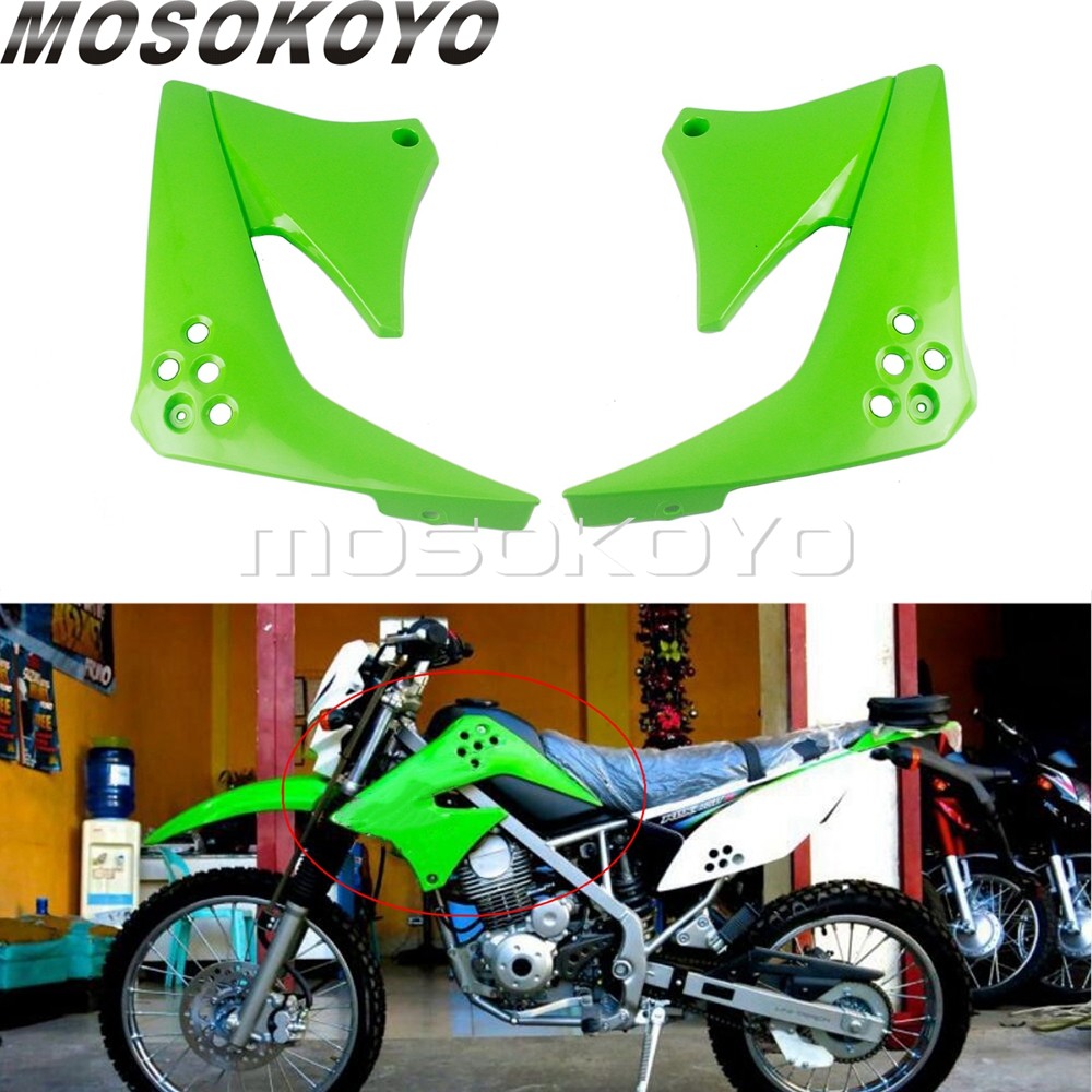 Y1 คู่Dirt PITจักรยานด้านหน้าด้านข้างสำหรับKAWASAKI KLX 150 KLX150 Motocrossสีเขียวน้ำมันถังป้องกัน