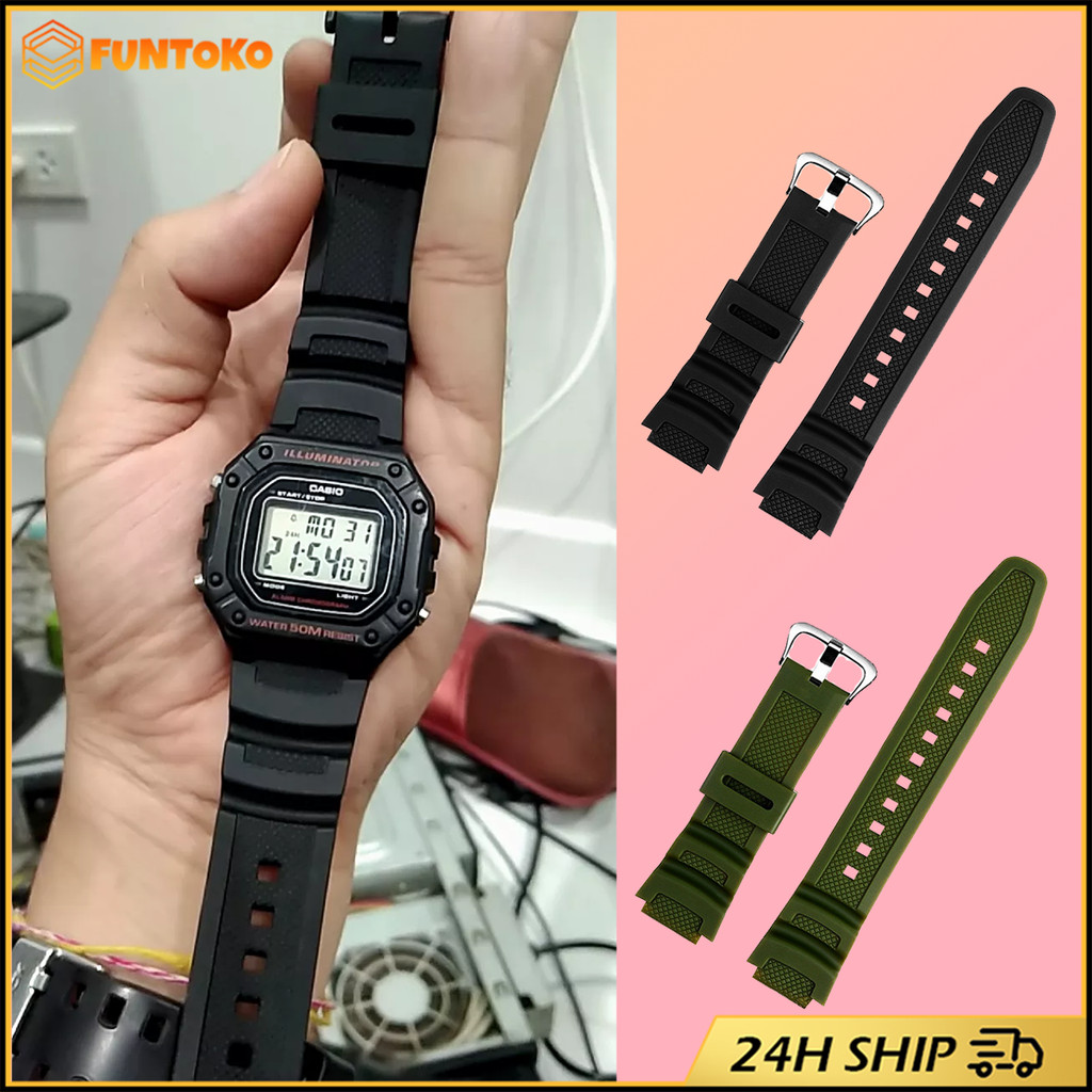 สินค้ามีคุณภาพ สายนาฬิกาข้อมือcasioคาสิโอ 18 มม.สําหรับAQ-S810W S800 MRW-200 W735 752H สองสี