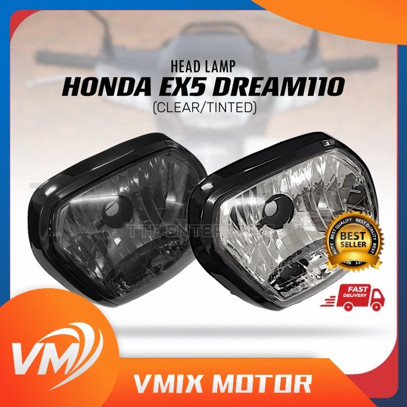 HONDA EX5 DREAM110 HEAD LAMP (CLEAR/TINTED) EX5DREAM EX5 DREAM 110 EX5110 DREAM110