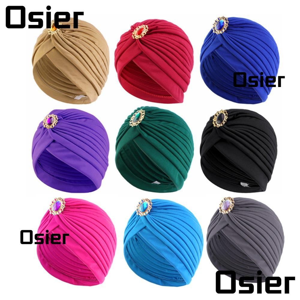 Osier1 Retro ชาติพันธุ์ Turban หมวก, Turban Twist อุปกรณ์เสริมหมวกอินเดีย, Headwear Headbands Chemotherapy หมวกผู้หญิง