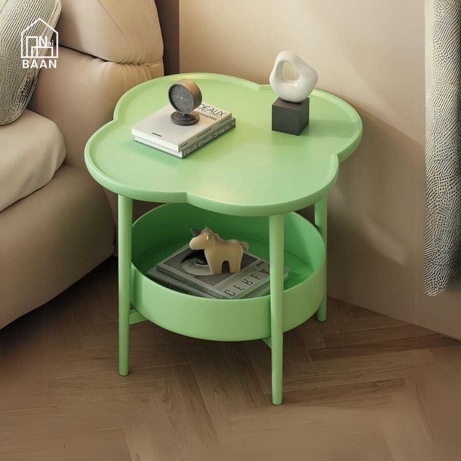 Naibaan ชั้นวางของข้างโซฟา ผลิตจากพลาสติก โต๊ะเก็บของ2ชั้น โต๊ะชา โต๊ะกาแฟ Tea table