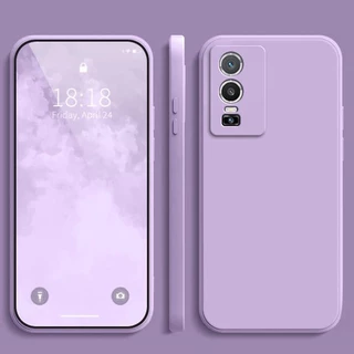 เคส Vivo Y76 5G สีทึบ Vivo Y76 5G เคสซิลิโคนป้องกันการตกสีธรรมดาเรียบง่าย YT
