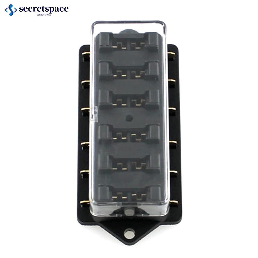 Secretspace 6 Way รถวงจรมาตรฐานใบมีดฟิวส์กล่องบล็อกผู้ถือฟิวส์สําหรับ 12V/24V รถจักรยานยนต์ E-Bikes 