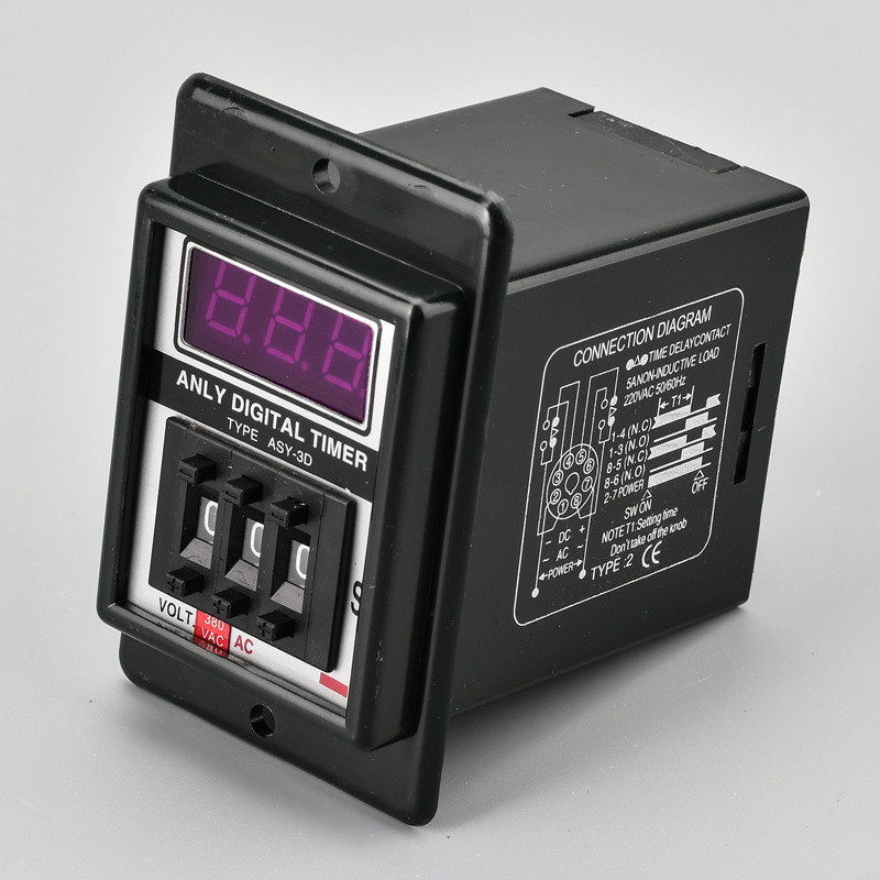 🍀 ASY-2D 3D Digital Time Relay AC220V AC380V 99S 99M Timer