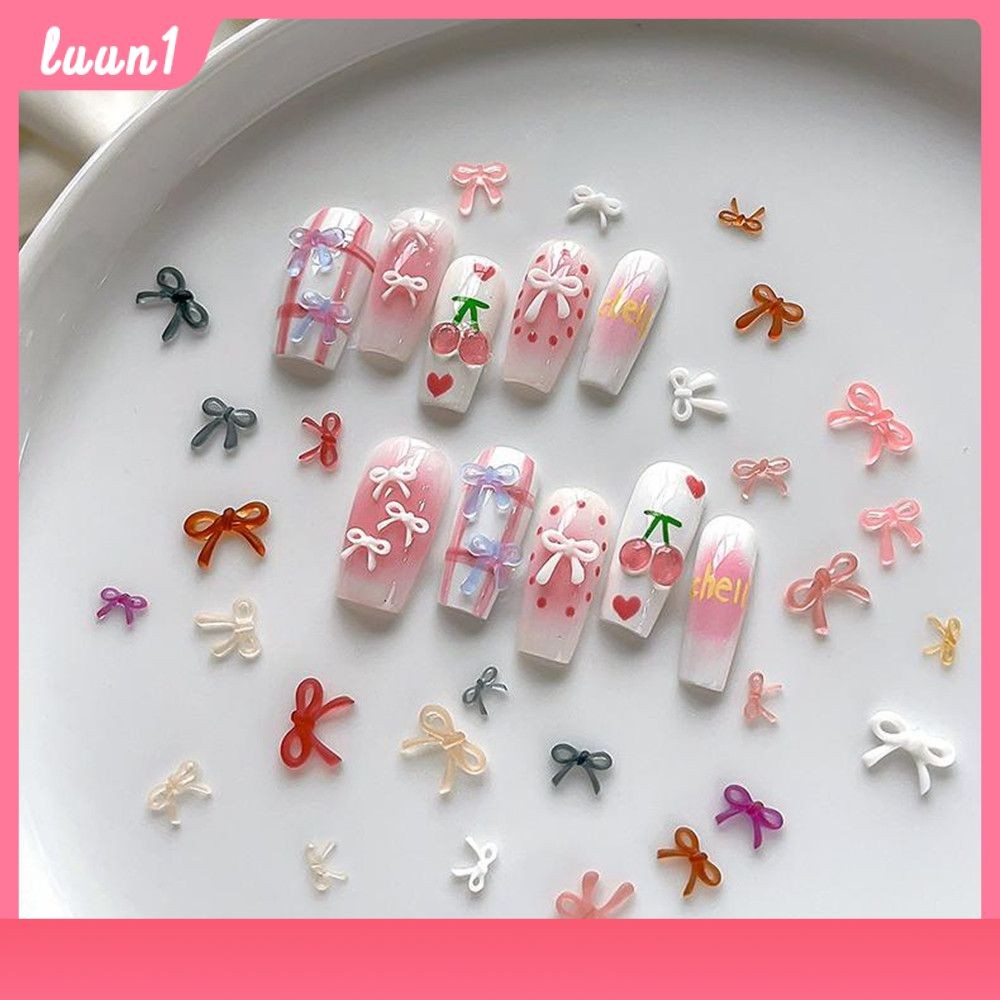50 ชิ้น อุปกรณ์ตกแต่งเล็บ โบว์ใหม่ อุปกรณ์ตกแต่งเล็บ เรซิน คละสี มินิ ตกแต่งเล็บอเนกประสงค์ รหัส