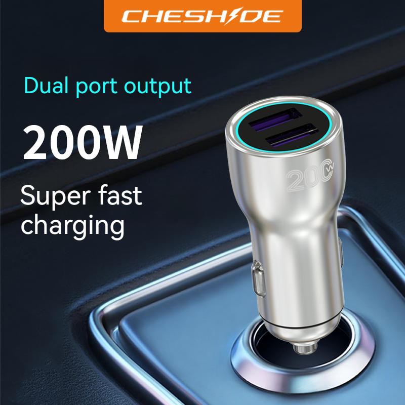 CSD-C10 Cheshide 200W Super Car Charger Usb Dual Charger Adapter ชาร์จเร็วพร้อม led