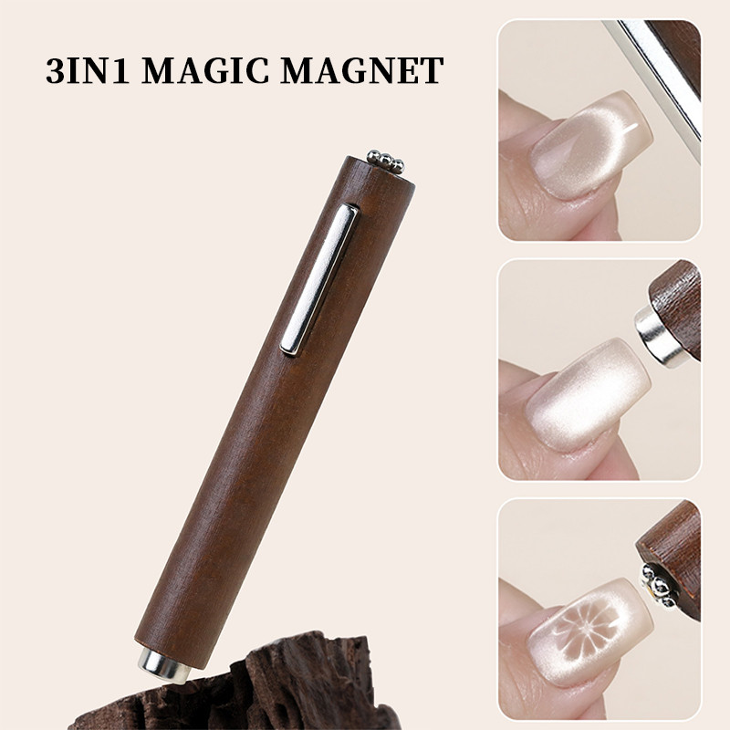 3 In 1 Strong แม่เหล็ก UV/LED เล็บเจล Double-head Magnetic Stick สําหรับเล็บออกแบบแม่เหล็ก Rod แมวแม่เหล็กเล็บเครื่องมือ