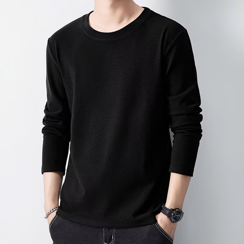 บาง เสื้อกันหนาว คอกลม แขนยาวผู้ชาย ความเรียบง่าย แมทช์ลุคง่าย กันหนาว M-5XL