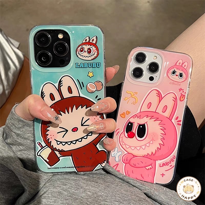 การ์ตูนคู่รักสุดน่ารักป๊อปมาร์ทลาบูบู เคสIPhone 7Plus 11 13 Pro Max 12 15 14 Pro Max 7 8 15 14 Plus X XR XS Max SE 2020