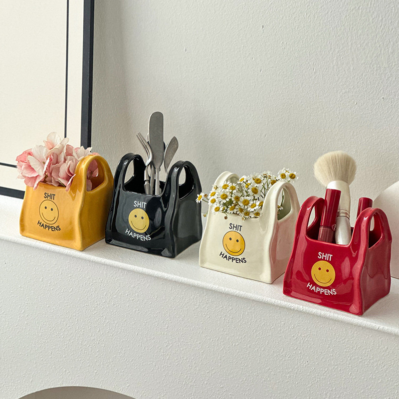 Dreamerhouse Desktop Creative เซรามิคผู้ถือปากการีโมทคอนโทรลกล่องเก็บเครื่องเขียนแต่งหน้าปากกาถังเครื่องประดับขนาดเล็ก ราคา ถูกที่สุด ดีลบีเคเค แกลเลอรีภาพที่ 2
