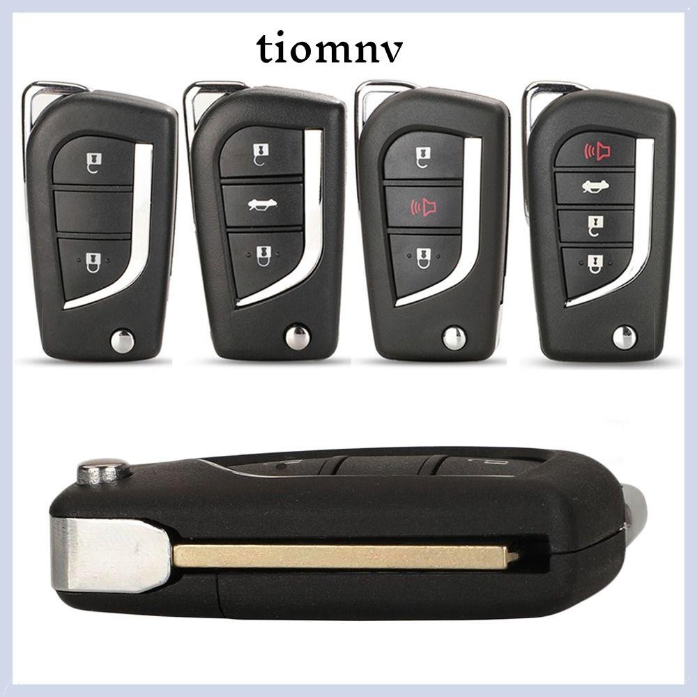 Tiomnv56 เปลือกกุญแจรีโมท,เปลี่ยนโดยไม่ต้องชิปรถกุญแจรีโมท,พับ 2/3/4BTN Remote Key Fob สําหรับ Toyota Levin/Camry Reiz/Highlander/Corolla สําหรับ Toy48 Toy43 รถ