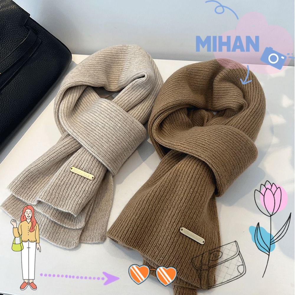 Mh Cross Scarf, Thicken สีทึบถักผ้าพันคอ, Neckerchief Wrap ทําด้วยผ้าขนสัตว์ Neckerchief ผู้หญิง