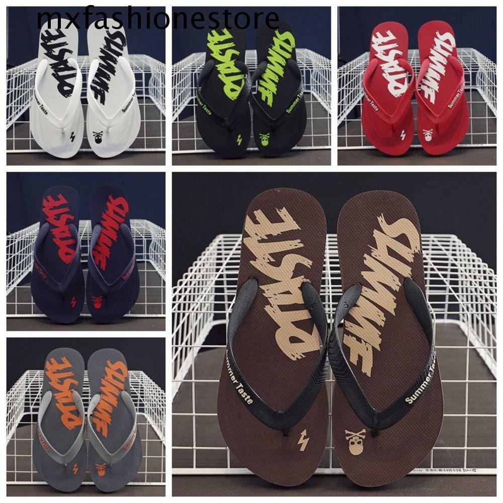 Mxfashione Mens Flip-Flop, Letter PVC รองเท้าแตะชายหาด,สวมใส่ลื่น Soft Skeleton รองเท้าแตะผู้หญิง Beachwear