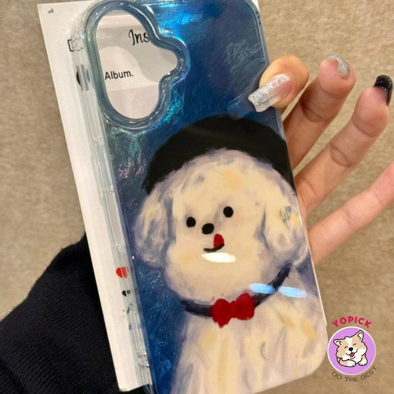 ภาพวาดลูกสุนัขสุนัขสําหรับiphone 16 16Plus 11 12mini 13Pro Max 14Plus 15Pro XR XS Max 7 8 Plus SE2020 การ์ตูนฝาครอบโทรศัพท์สําหรับIPhone 16Pro Maxนุ่มกรณีเพื่อนสาวคนรักBC