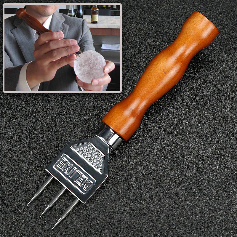 Ice Pick - Sturdy Stainless Steel Three Pronged ice Chipper With Solid Wood Handle Ice crushers for 