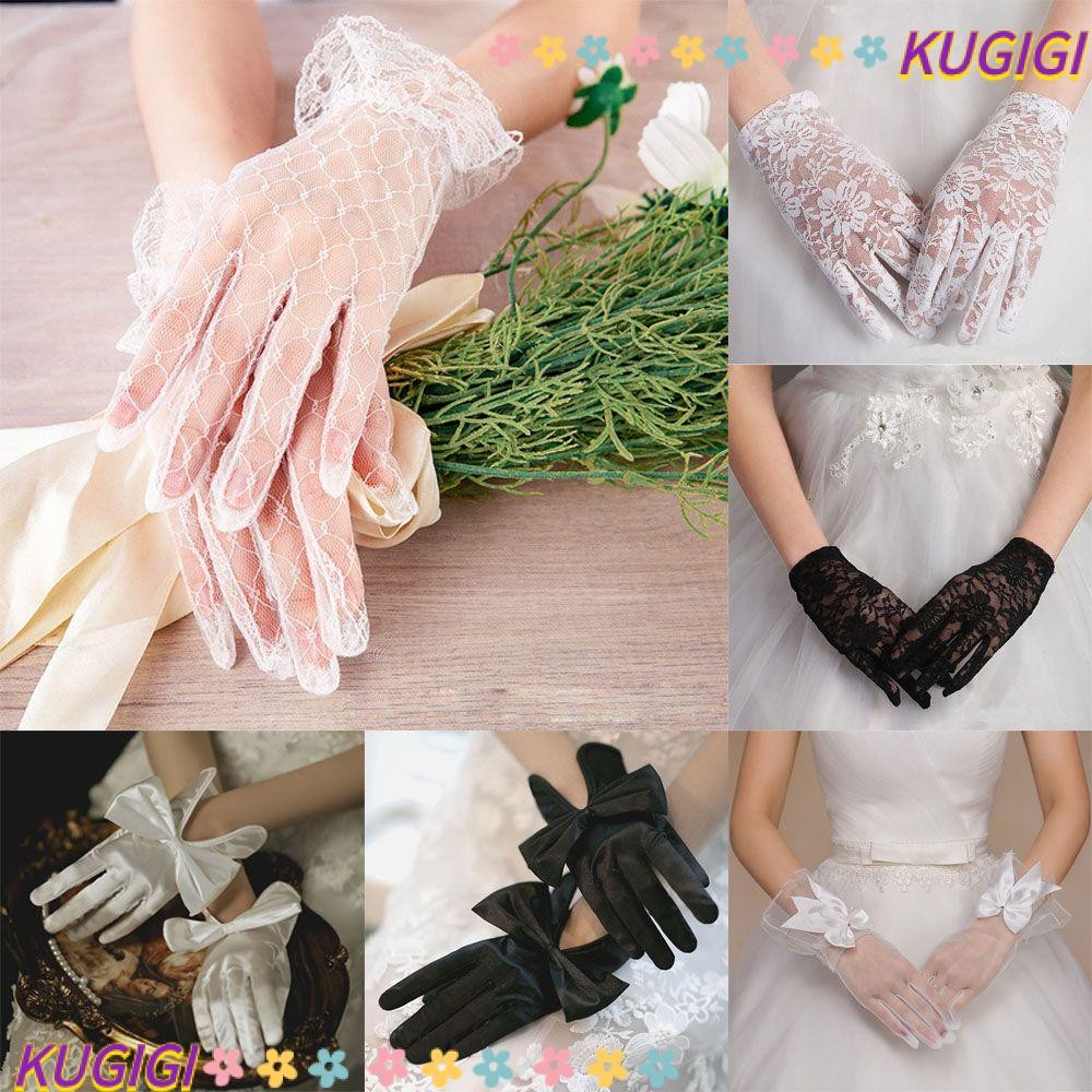 Kugigi 1 คู่ถุงมือลูกไม้ Vintage Party คอสเพลย์อุปกรณ์เสริมเสื้อผ้าชุดเจ้าสาว Mittens