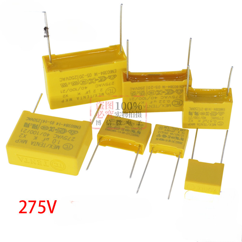 พี = 15มม| 275V104K X2 ตัวเก็บประจุนิรภัย 100NF 0.1 UF 275VAV TC Plug-In Capacitor 104 100NF