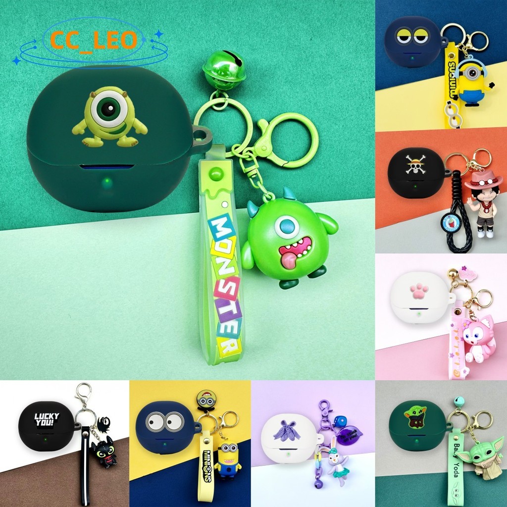 For QCY AilyBuds Pro Case QCY AilyBuds Pro+ Silicone Soft Case Cartoon Luffy Keychain Pendant QCY HT