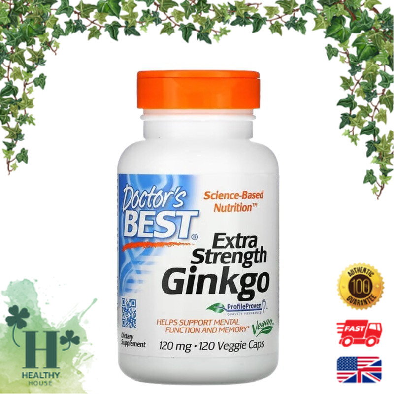 พร้อมส่ง Doctor's Best, Extra Strength Ginkgo, 120 mg, 120 Veggie Caps