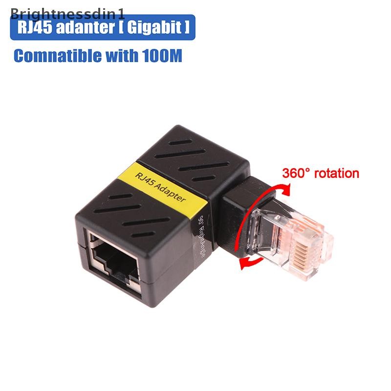 [Brightnessdin1] 360° ปลั๊กเครือข่ายหมุนได้ RJ45 อะแดปเตอร์ Gigabit 90 องศามุมขวา El Universal Male To Female Converter Boutique