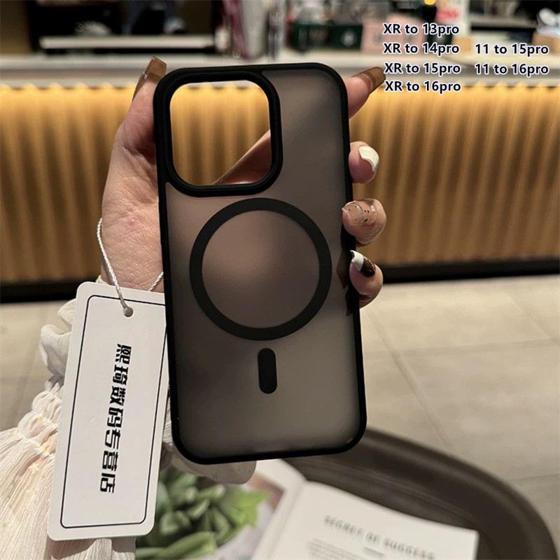 พิเศษทําเคสโทรศัพท์แม่เหล็กสําหรับiphone Xrหันถึง15Pro 11ถึง16PROเคสแข็งโปร่งใสสําหรับXRดัดแปลง13Pro 14 RPOป้องกันปกหลัง