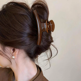 หนีบผมสีกาแฟ 13 ซม. สไตล์เกาหลี เครื่องประดับผมสำหรับสุภาพสตรี