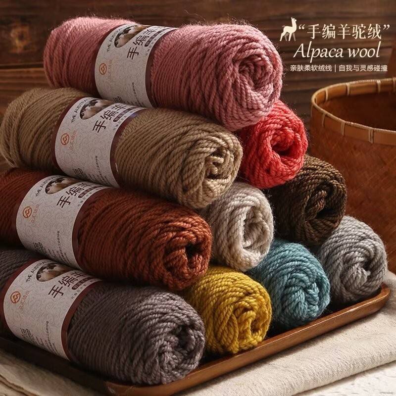 100กรัม เนื้ออัลปาก้า ขนสัตว์มือถักเส้นด้ายหนาปานกลางสําหรับมือทอหมวกเสื้อกันหนาวผ้าพันคอขนสัตว์เด็กผ้าคลุมไหล่ถักเส้นด้าย