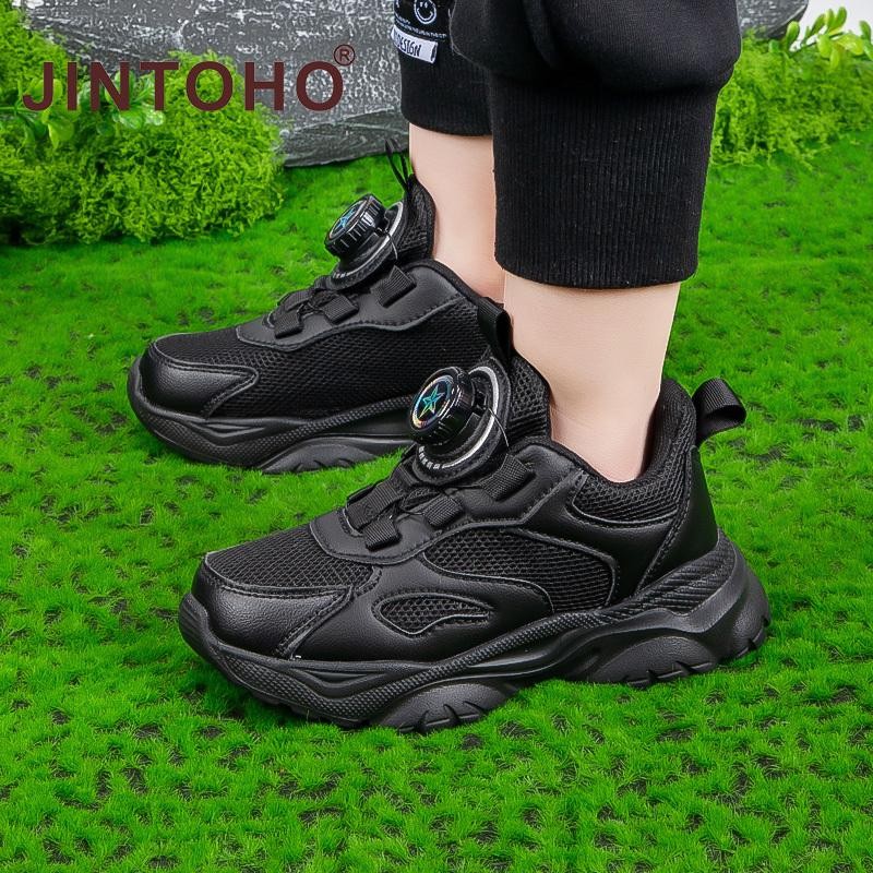 Jintoho แพลตฟอร์มรองเท้าผ้าใบสีดํารองเท้าแฟชั่น Casual Boys สีขาวกีฬารองเท้าเด็ก Jogging รองเท้า