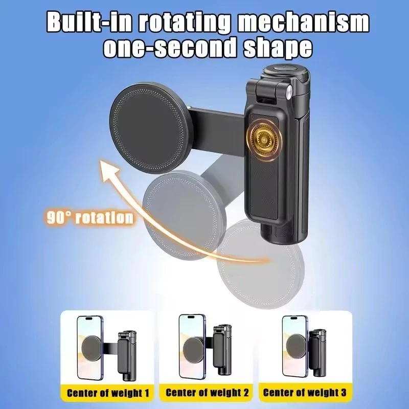 Wonew Z2 สามในหนึ่งเดียว Mini Selfie Stick Magnetic Selfie วงเล็บโทรศัพท์มือถือน้ําหนักเบาขาตั้งกล้องถ่ายภาพสําหรับ Vlog Selfie thumbnail 5