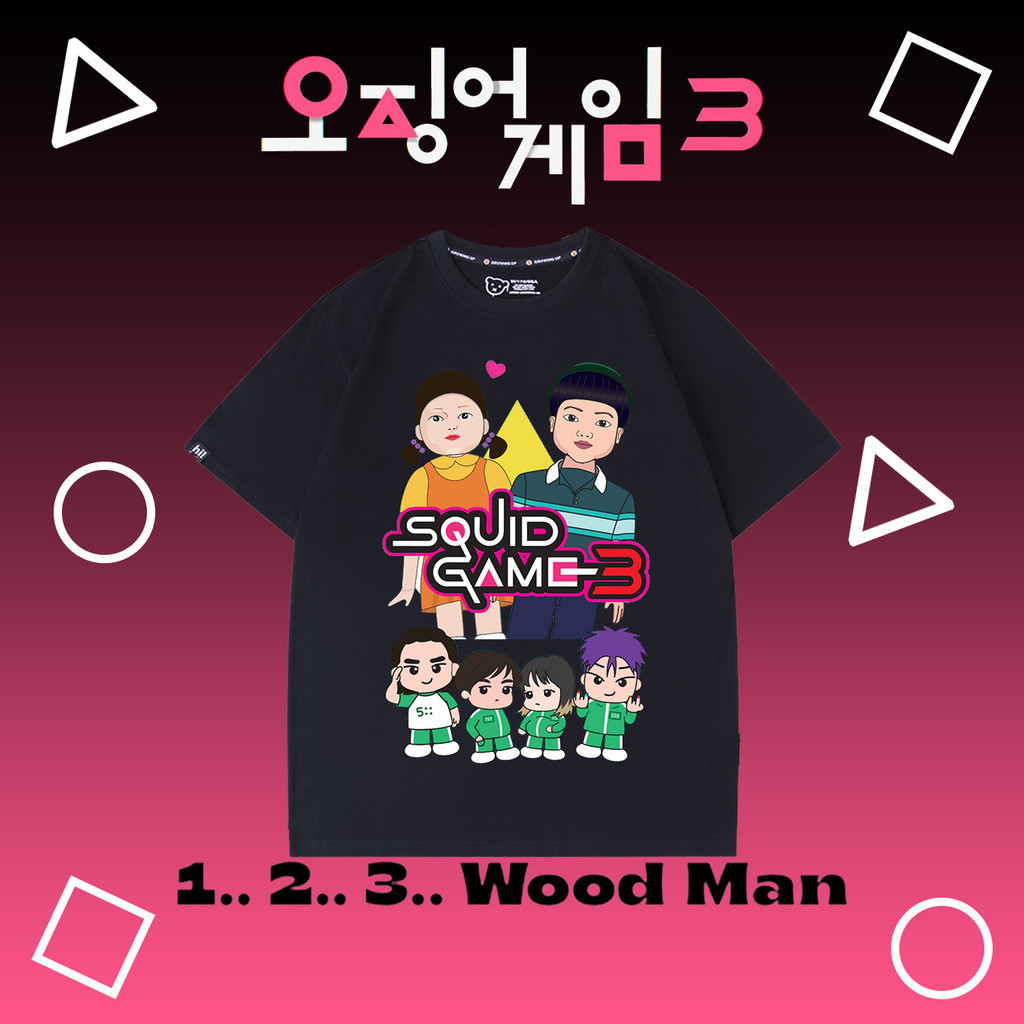 เกมปลาหมึก Squid Game 3 Q-version image Print เสื้อยืด for Fans Unisex เสื้อยืด Women Men S-5XL #SG0