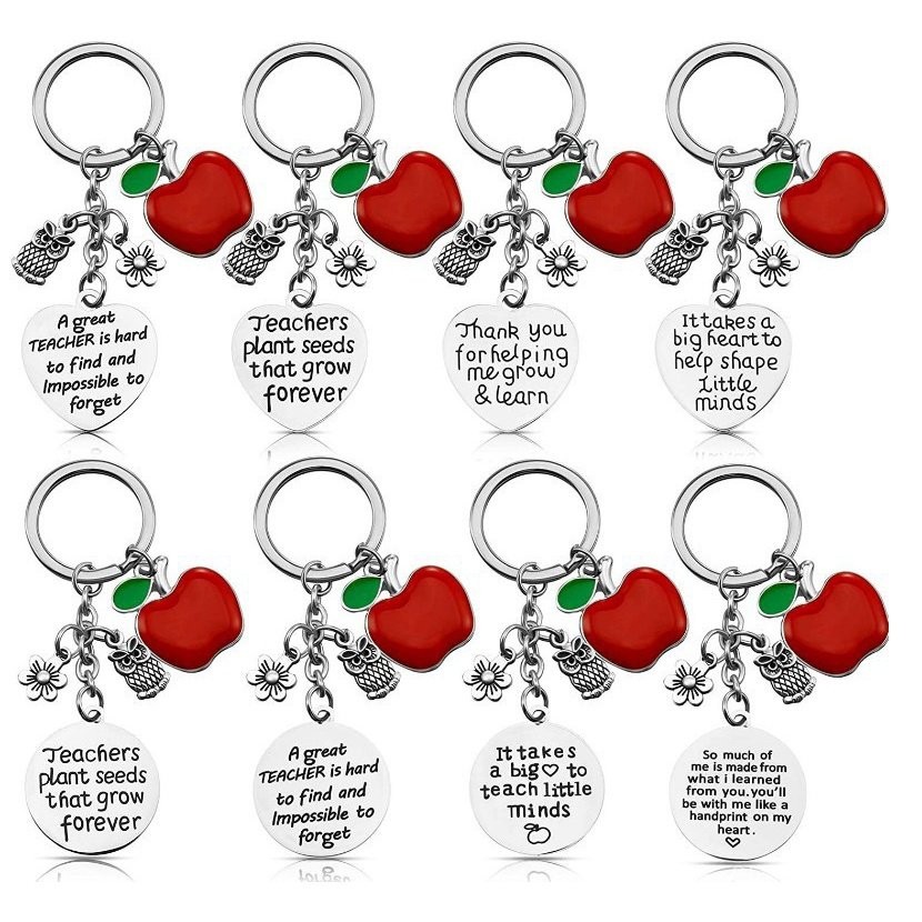 6/8pcs Teacher Thank You Gift Teacher Keychain Birthday Valentine's Day Teacher Christmas Gift Thank