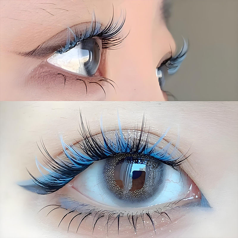 Bjd คําแนะนําบ้า ขนตาปลอมสีฟ้า Segmented Fantasy คําแนะนําส่วนขนตาปลอมสีฟ้า Concert แต่งหน้า BJD คํา