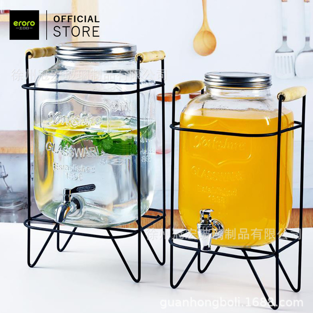 ERORO โถจ่ายน้ำผลไม้ โหลแก้วใส มีก็อก เครื่องจ่ายน้ำดื่ม มีให้เลือก 2แบบ สำหรับงานปาร์ตี้