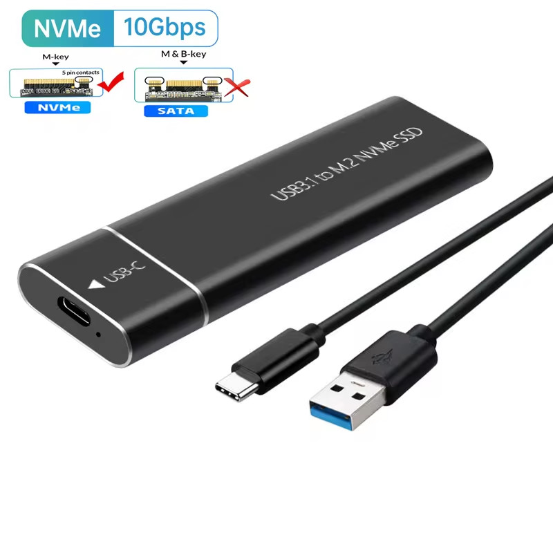 กล่องใส่ฮาร์ดดิสก์ภายนอก NVME USB3.1 สำหรับฮาร์ดดิสก์ SSD NVME SATA