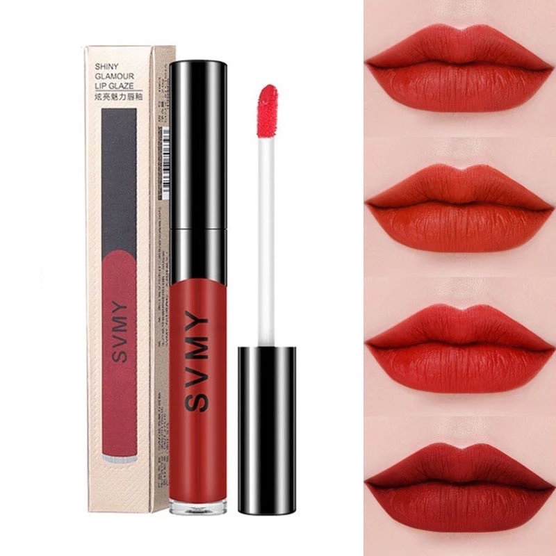 Svmy ลิปสติก ลิปกลอส เนื้อแมตต์ กํามะหยี่ โคลน สีชมพูนู้ด ลิปทินท์ เกาหลี กันน้ํา1063#