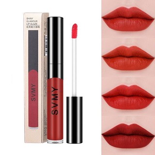 Svmy ลิปสติก ลิปกลอส เนื้อแมตต์ กํามะหยี่ โคลน สีชมพูนู้ด ลิปทินท์ เกาหลี กันน้ํา1063#