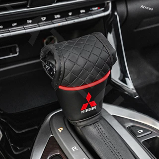 Mitsubishi หุ้มคันเกียร์รถยนต์ PU ปลอกหนัง Shift Handle ฝาครอบ กันลื่น ที่ทนต่อการสึกหรอ Shift Knob ตกแต่งฝาครอบป้องกัน สำหรับ Mitsubishi Lancer EX Triton Xforce Xpander Cross Attrage Mirage Outlander Pajero Sport ASX