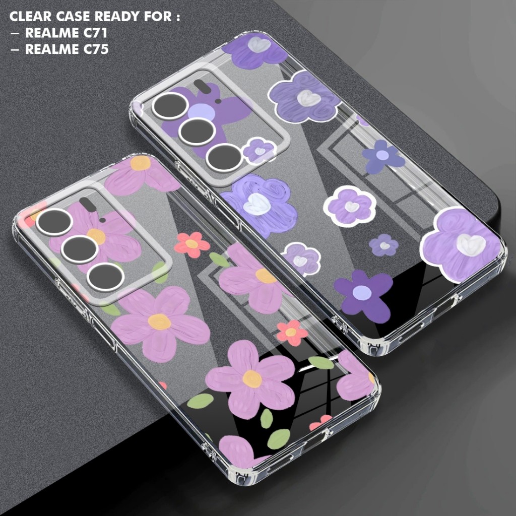 HP Sizora เคสโทรศัพท์ใสพร้อมสําหรับ Realme C71 Realme C75 เคสโทรศัพท์ดอกไม้ PICTURE - BG16