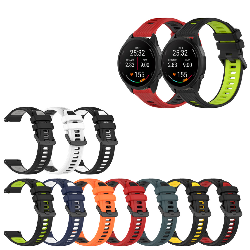 18 มม.20 22 สายนาฬิกาซิลิโคนอ่อนสําหรับ Garmin Forerunner 70/170 265 255 245 255S 265S 245M 645M 55 158 165M