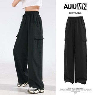 7-17 ปีกางเกงเด็กผู้หญิงผ้าไหมน้ําแข็งใหม่หลายกระเป๋าสไตล์เก…