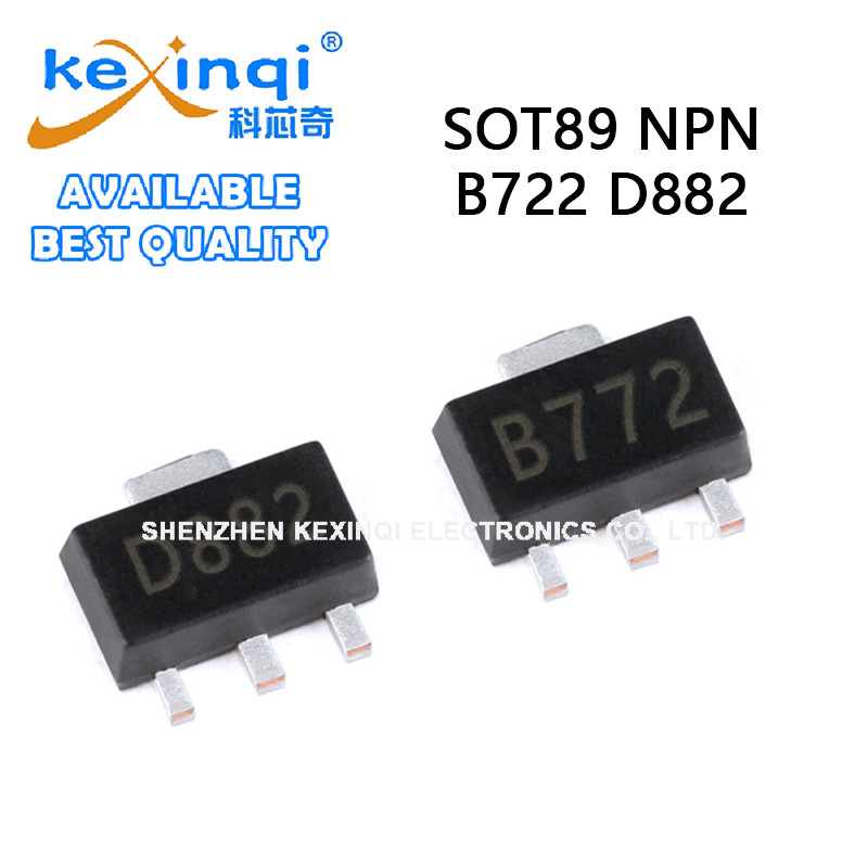 (5-20 ชิ้น) B772 D882 SOT89 ไดโอด SMD NPN Bipolar ทรานซิสเตอร์