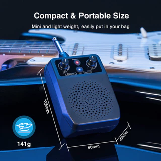 LEKATO JA-05G 4 เอฟเฟกต์บลูทูธมินิกีตาร์เครื่องขยายเสียงชาร์จ 5W กีตาร์ไฟฟ้า Amp