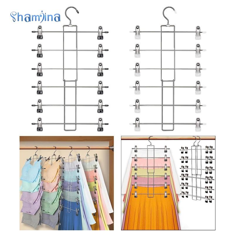 กระโปรงแขวนหลายชั้น อเนกประสงค์ ประหยัดพื้นที่ ตู้เสื้อผ้า ออแกไนเซอร์ ไม้แขวนเสื้อยีนส์