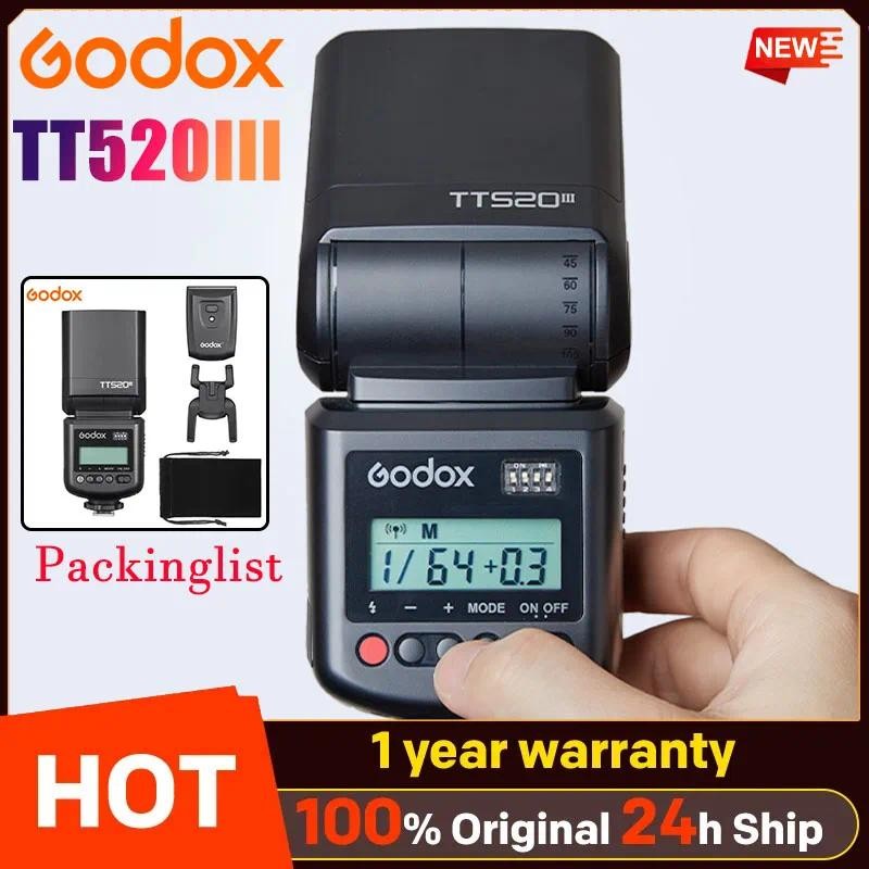 Godox TT520III กล้องสากลแฟลชอิเล็กทรอนิกส์ Speedlite เกียร์ไร้สาย pk TT560II 520II V860III V100PRO T