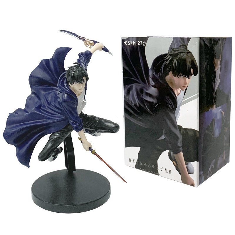 18 ซม. Hit Show อะนิเมะ Solo Leveling Shadow King Battle Edition Sung Jin-Woo รุ่นมือถือเดสก์ท็อปเครื่องประดับอะนิเมะทิวทัศน์อุปกรณ์ต่อพ่วง