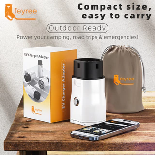 Feyree อะแดปเตอร์ Type2 V2L แบบพกพาพร้อมสวิตช์ปรับไฟสําหรับรถยนต์ EV จีน, ยานพาหนะเพื่อโหลด Discharger สําหรับ Camping กลางแจ้งใช้
